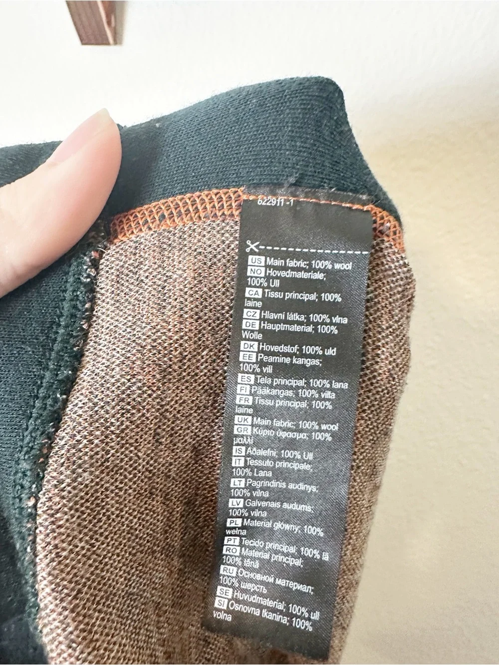 Kari Traa Silja Pant Base Layer Legging 100% Merino Wool Green Printed XL - Picture 10 of 11